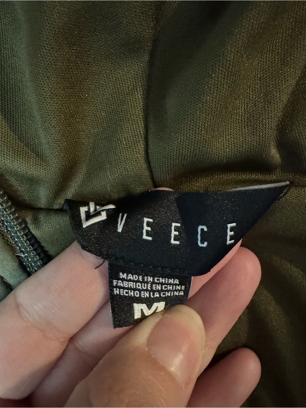 Men's Veece Olive & Gray Hooded Half-Zip Pullover Jacket - Picture 2 of 8